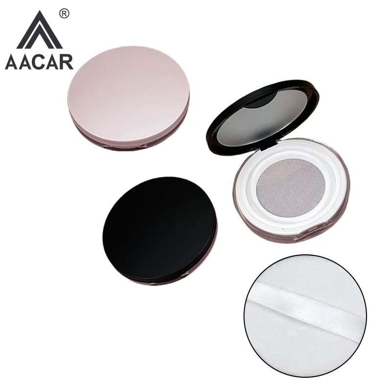 1 stks 5g Draagbare ultradunne Plastic Poederdoos Losse Pot Reizen Make-up Pot Zeef Container Met Spiegel