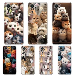 Cartoon Cute Cat Phone Case Cover for Redmi Note 12 10 11 11T 7 8 8T 9 K40 Gaming 9A 9C Pro Plus Transparent Soft Shell Capa Bag