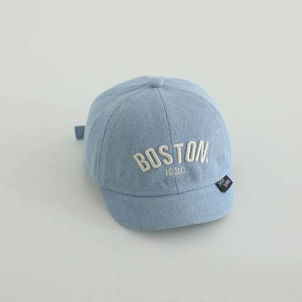 

Fashion Blue Denim Cap Short Brim Hip Hop Letter Baseball Cap 1-3Y Dome Baby Visor Hat Boys Girls
