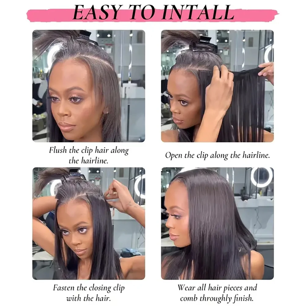 Gerade Clip-in-Haarverlängerung aus Echthaar, 10-28 Zoll, Clip-in-Extensions, Cheveux Humains, 8 Stück/Set für Frauen, Lieferung in 3-5 Tagen – Detail 5