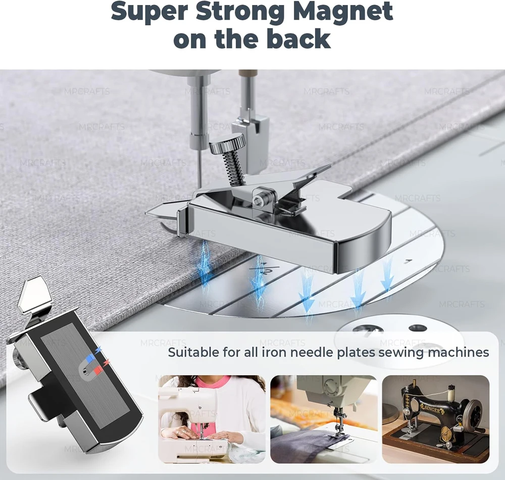 Neue magnetische Nahtführung für Nähmaschine, multifunktionale gerade Linie, Säume, Nählineal, universelle Nähmaschinenaufsätze – Detail 11