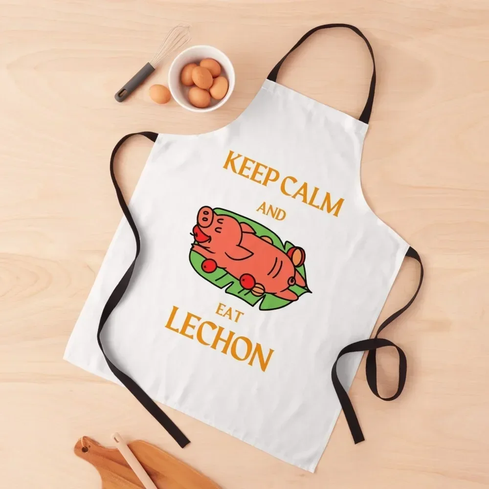 

Keep calm and eat Lechon Apron Kitchen Kawaii Accessories Cute Kitchen Kitchenware Barber Apron