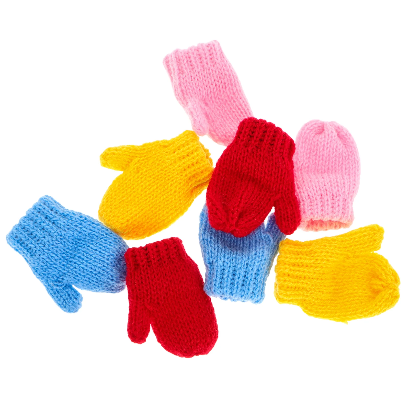 

8pcs Mini Knitting Gloves For Dolls Diy Supplies Small Knit Gloves Dollhouse Miniatures Mini Gloves Crafting And Decorating
