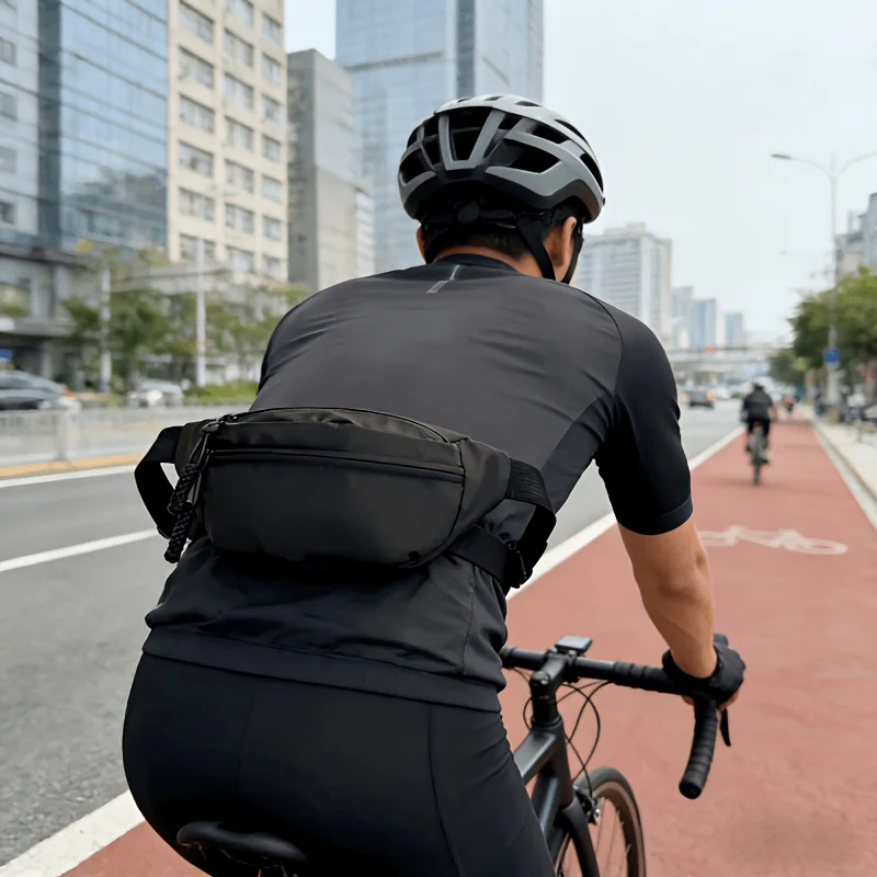 Easy Black Nylon Crossbody Chest Bag, Unisex Casual Shoulder Waist Pack, Lightweight Sports And Commute Crossbody Bag
