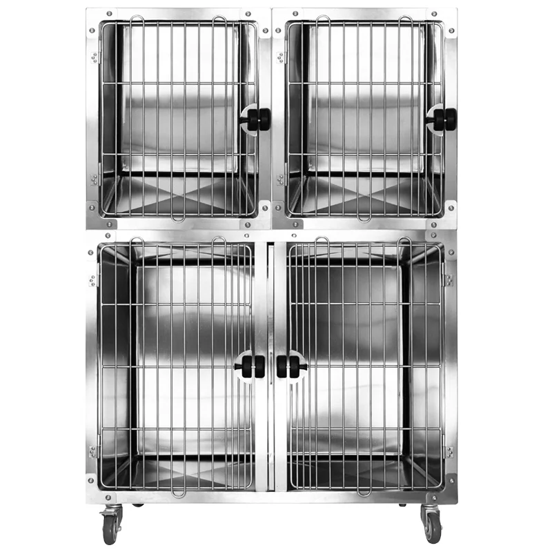 Pet cage Stainless steel stackable wholesale dog pet cages house manufacture factory customize easy to clean Low noise pet cage