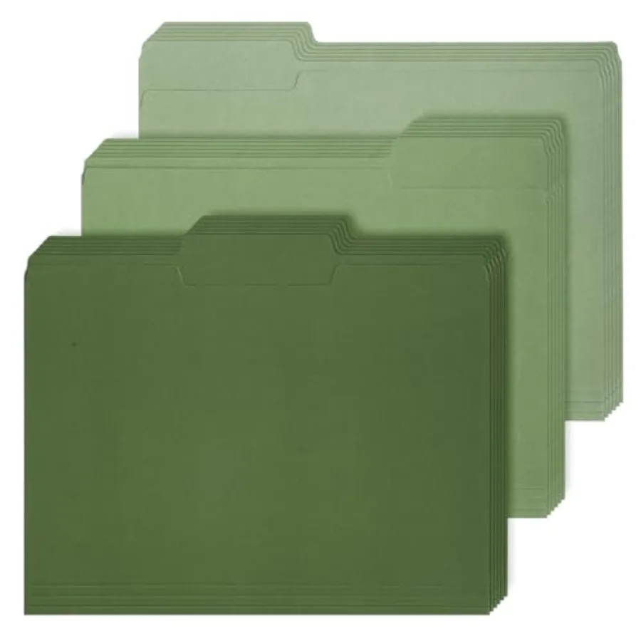 

File Folders Letter Size 12 Packs 3 Colors Gradient File Pockets with 1/3 Cut Tab for Home Office Classroom Supplies, 8.9 x 11.