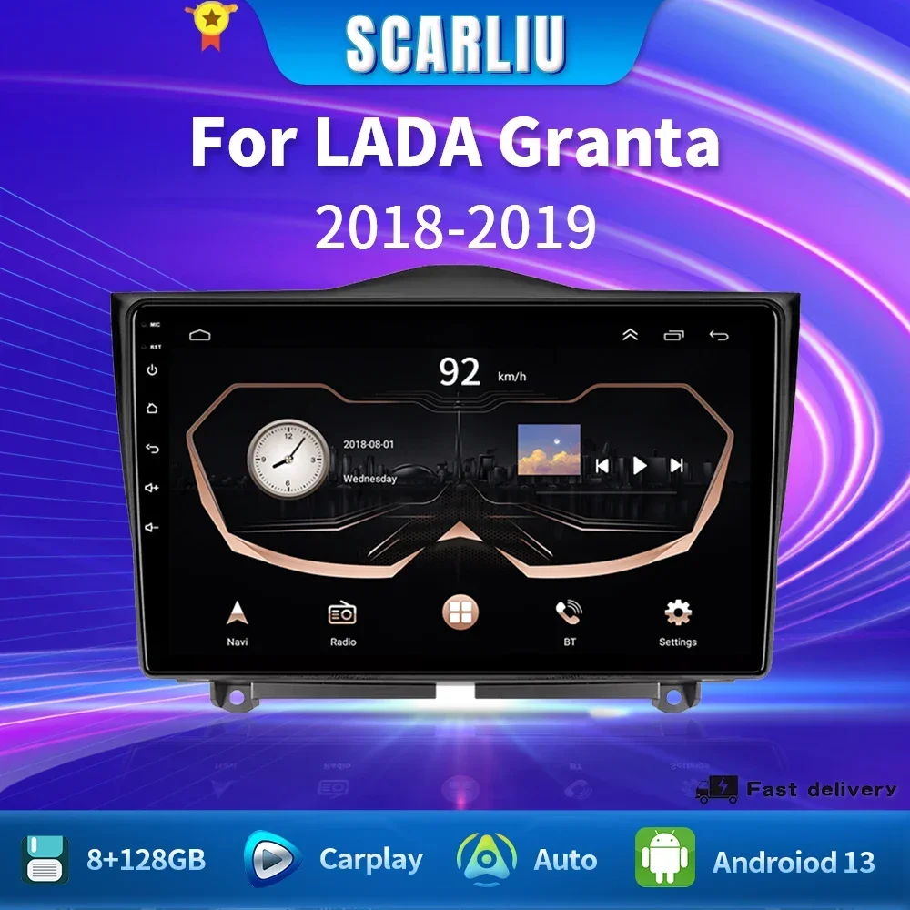 

2 Din Android 13 Carplay Car Radio For LADA BA3 Granta Cross 2018 2019 GPS Navigation Multimedia Player DSP Stereo DVD Head Unit