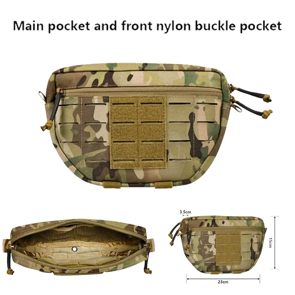 Tactical Abdomen pouch vest Hang down Adhesive additional storage pack Nylon Front Plate Carrier Chest Rig Nylon Front Bag