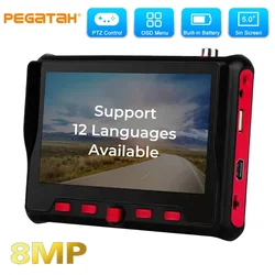 PEGATAH CCTV Tester 4.3/5 Inch AHD Monitor for Video Surveillance Camera AHD/CVI/TVI/CVBS RS485 PTZ Controller UTP Cable Tester