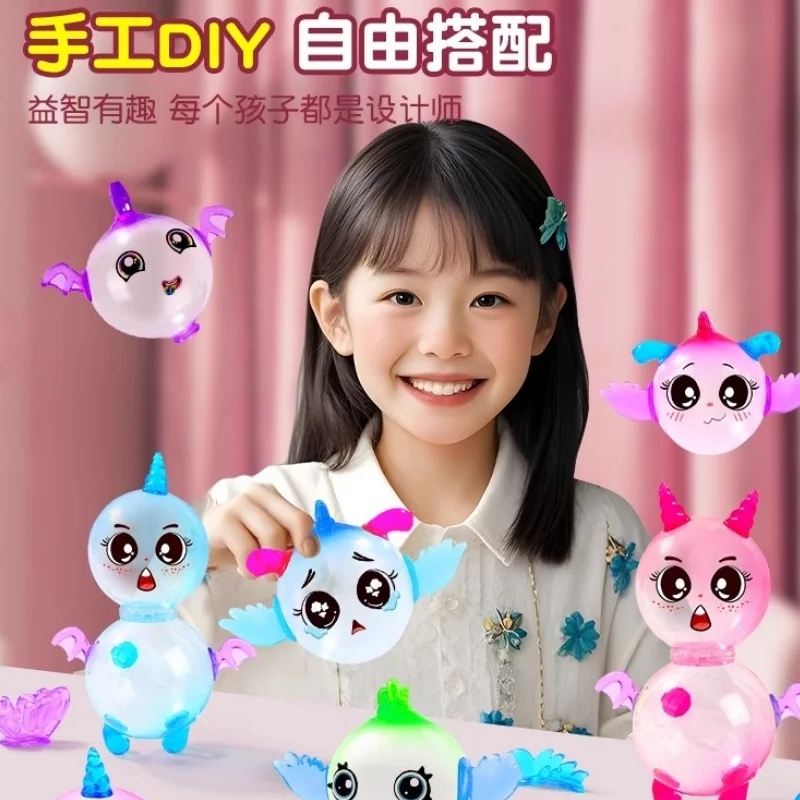 In Stock Magic Sticky Happy Diy Animal Monster Toy Theme For Boys Girls Assembled Bobo Sticky Toys Anti-Stress Toy