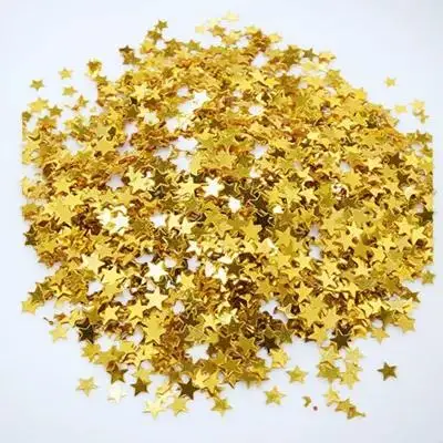 

6000pcs 6Mm Golden Star Confetti Glitter Metallic Foil Shavings 30G For Wedding Party Festival Decoration Diy Craft Table