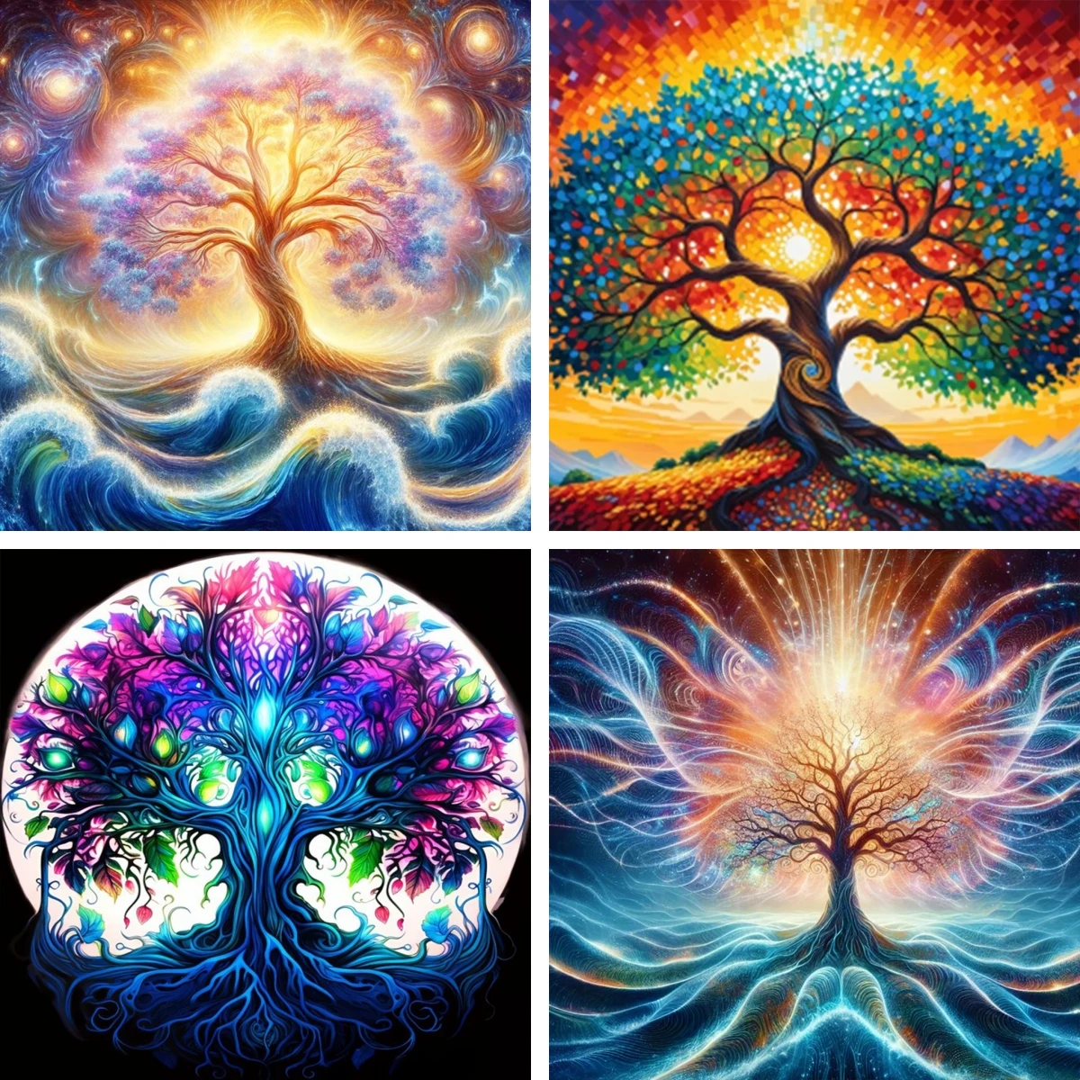 

5D DIY Square Diamond Painting Art Paint Splash Tree of Life Landscape Abstract Diy Cross Stitch Embroidery Handcraft Decor