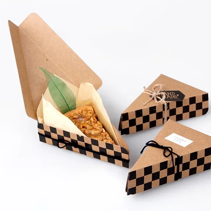 Geometria caixas de armazenamento do papel de embalagem, doces do casamento, partido do Natal, torta do fruto, pizza, queijo, bolo, 10 pcs, 8.5x13.5x3.3cm