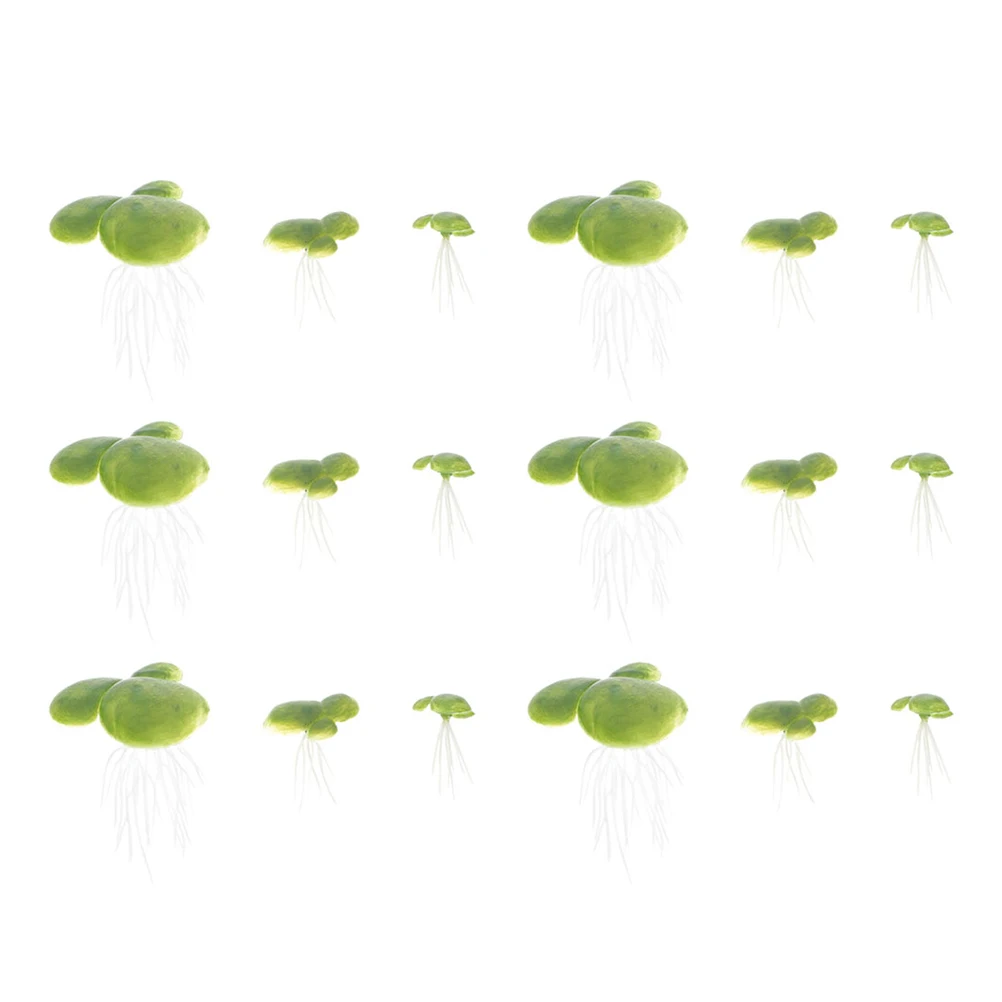 

18pcs Artificial Floating Duckweed With Roots Realistic Aquarium Plants For Fish Tank Decor Mini Plastic Aquatic Plants Fake