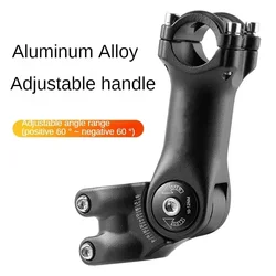 Adjustable Bicycle Handlebar Stem Variable 60 Degree Angle Aluminum Alloy Bike Handlebar Riser Road Bike Front Fork Stem Adapter