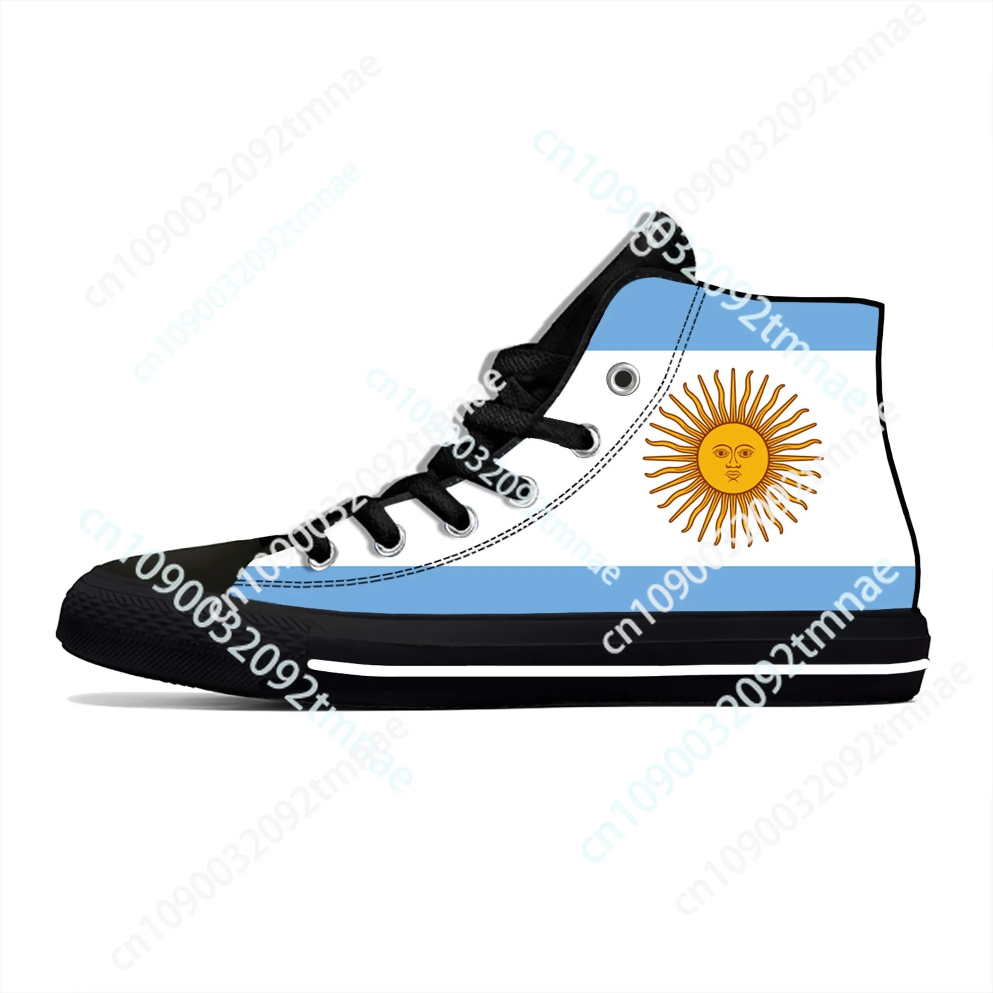 Hot Argentina Flag High Top Sneakers Mens Womens Teenager Casual Shoes 3D Printed Breathable Sneakers Lightweight Custom Shoe