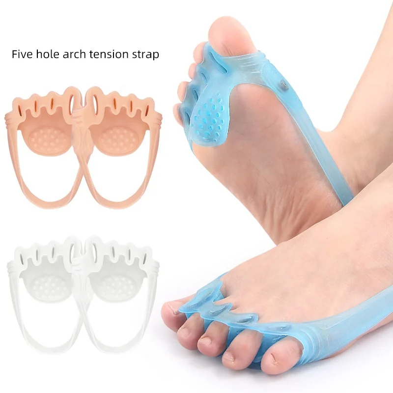 Forefoot Pad Five-hole Toe Divider Shock Absorption Pressure Relief Arch Massage Pad Flexible anti-wear Elastic Tensile Band