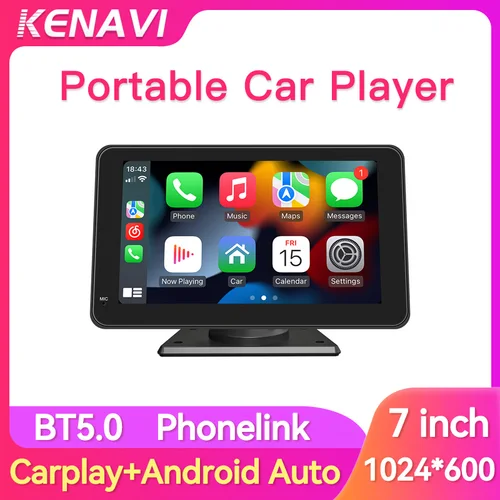Imagen 1 del producto 7 pulgadas inalámbrico Carplay Android Auto Radio de coche HD pantalla táctil coche portátil MP5 reproductor Multimedia Bluetooth PhoneLink Radio FM
