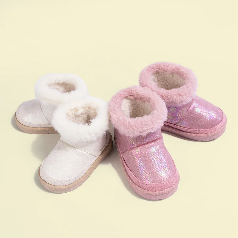 

Little Princess Sparkle Boots ，Outdoor Fashion Furry-Ankle Boots for Toddler Girls