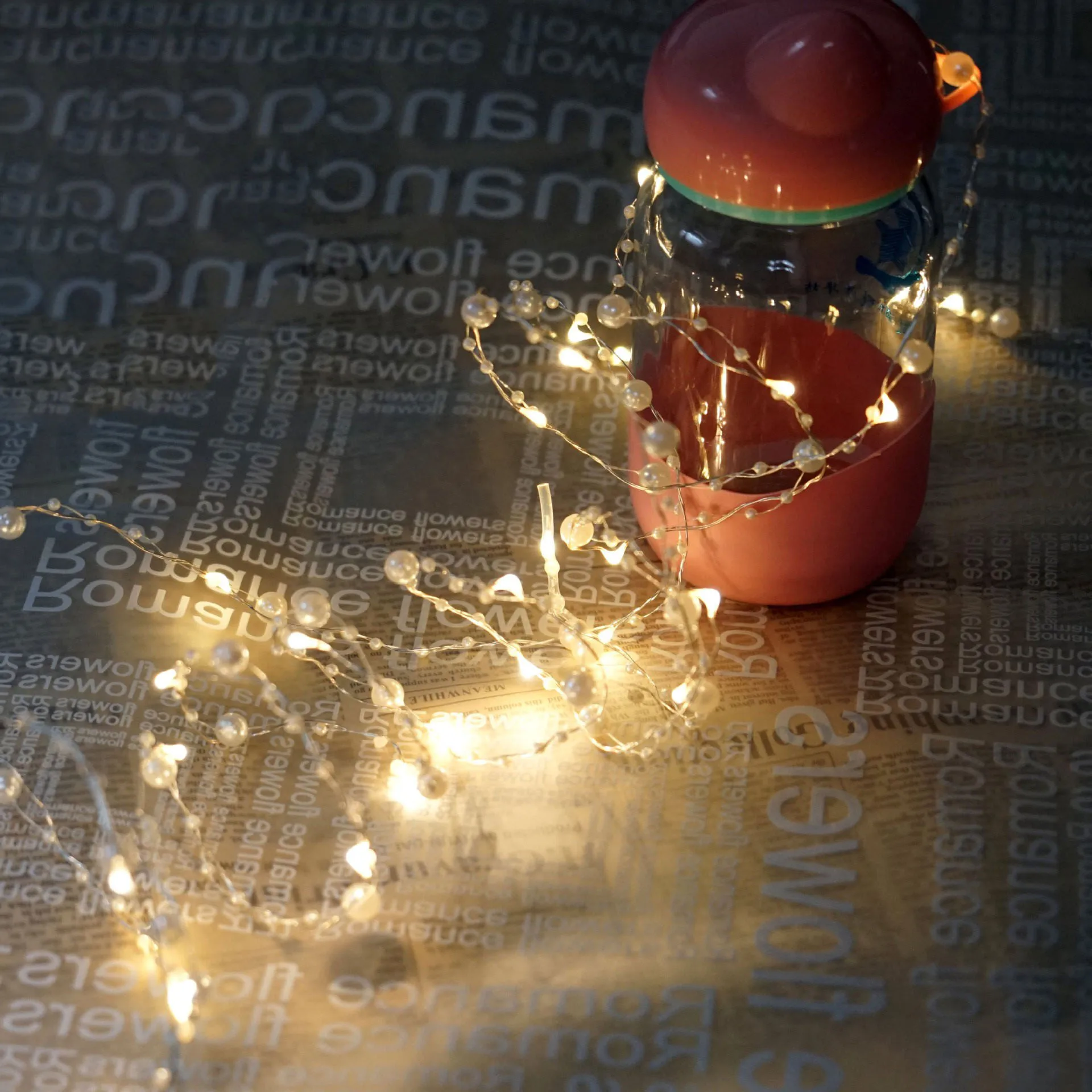 1 Stück intelligente LED-Kupferdraht-Lichterkette, perlförmige Lichterkette, batteriebetrieben für Zuhause, Weihnachtsdekoration, Weihnachten und Hochzeiten