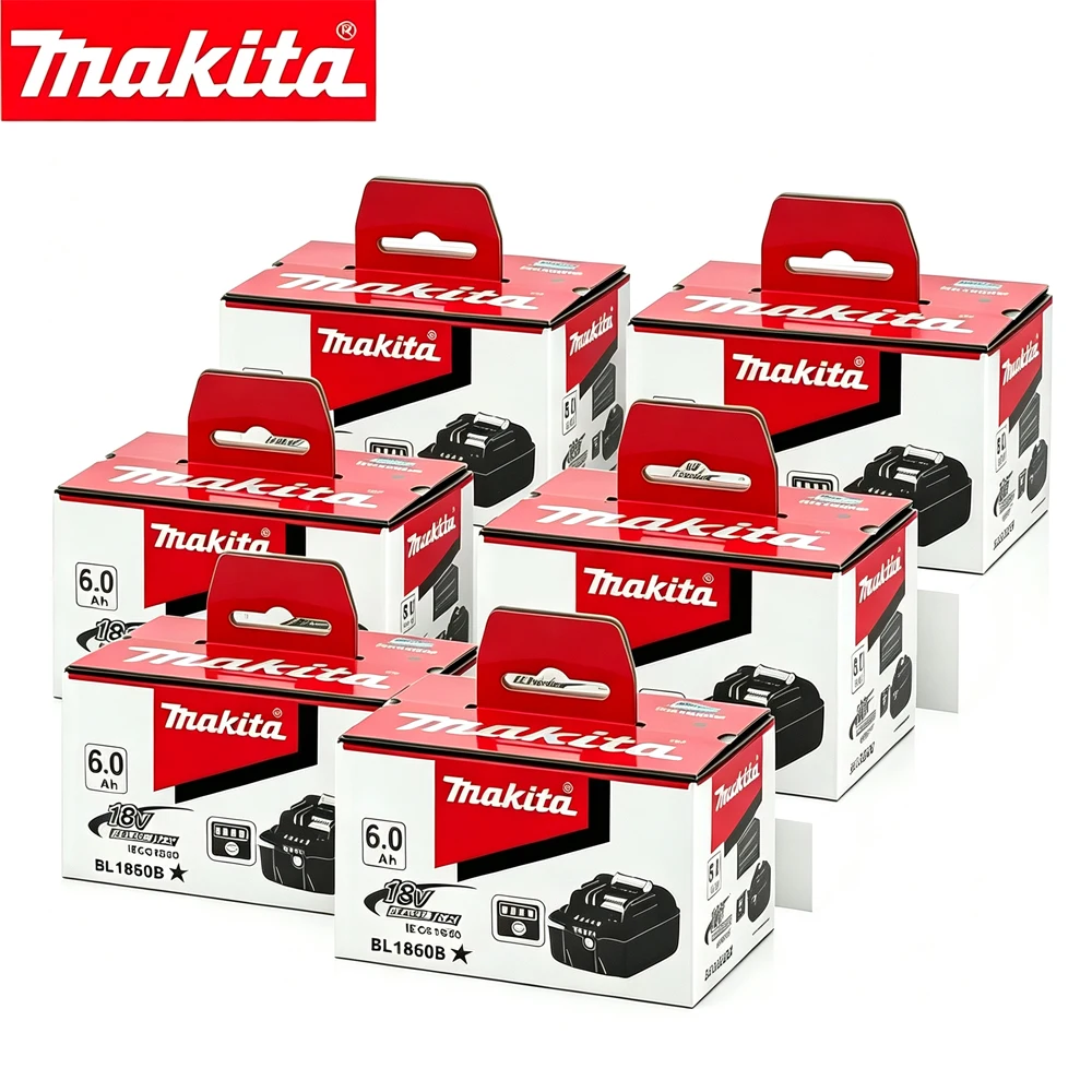 Batteria ricaricabile agli ioni di litio Makita 18V 6.0Ah LXT originale, con sistema di protezione BMS integrato e indicatore di carica a LED, sostituisce i modelli BL1840, BL1830B, BL1850B, BL1850,