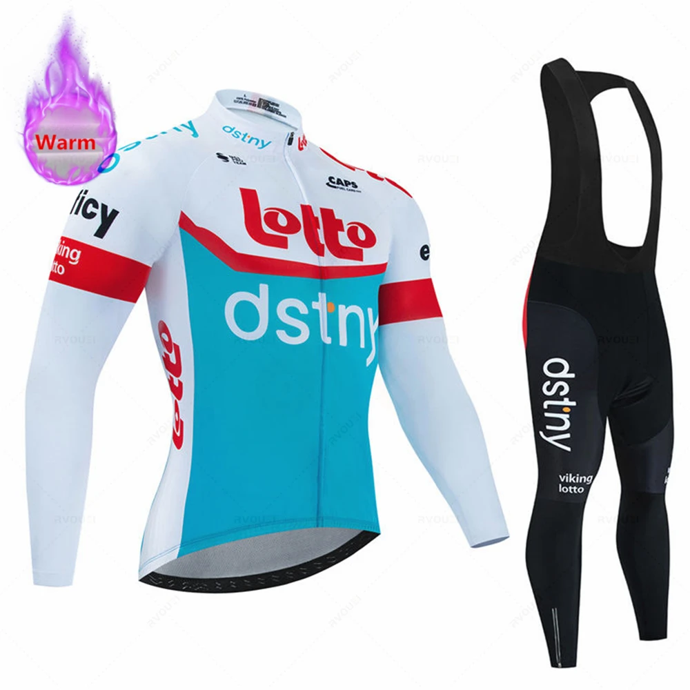 2023 Lotto Pro Winter Cycling Jerseys Set Men Thermal Fleece MTB Bike Clothes Maillot Ropa Ciclismo Warm Bicycle Clothing Hombre