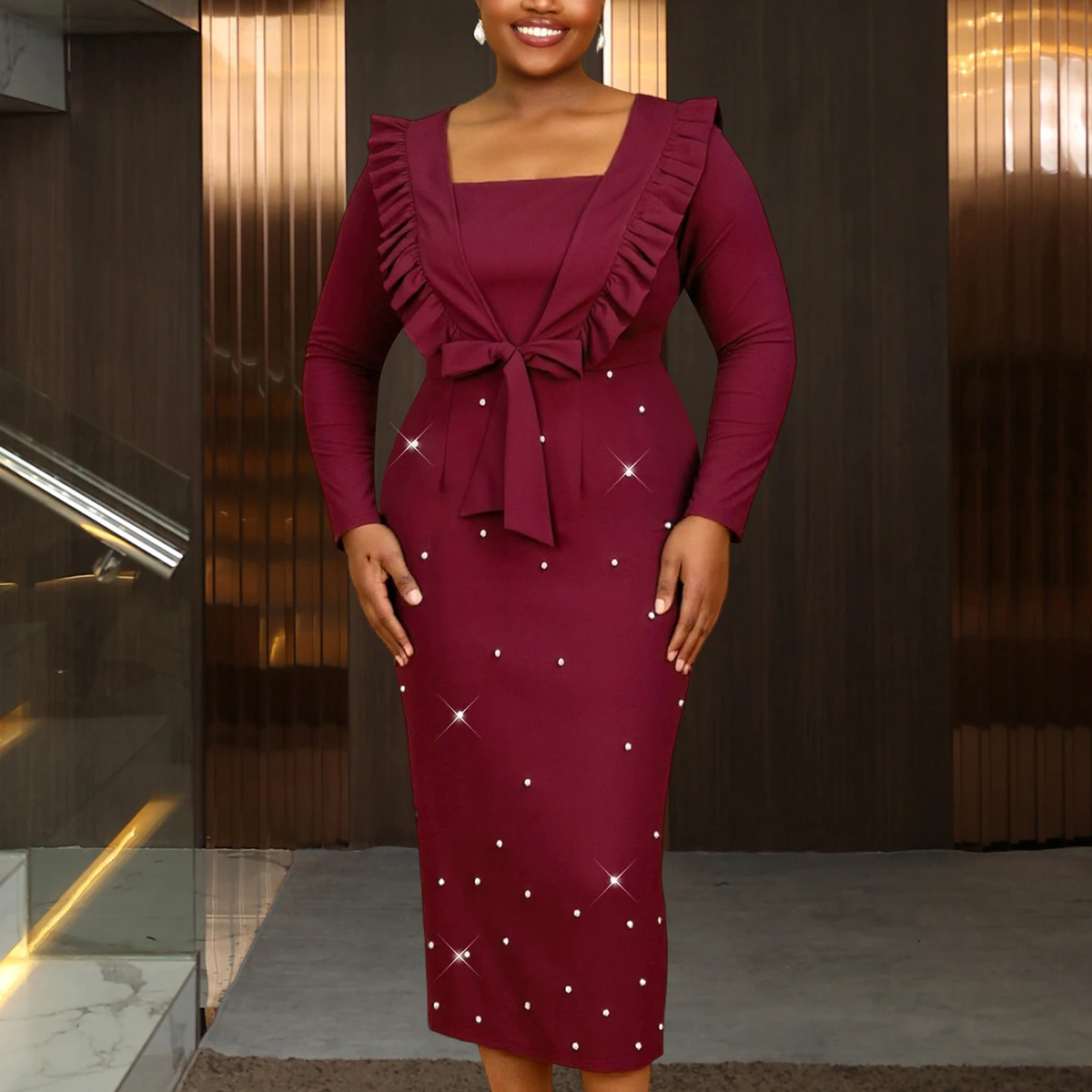 evening dress shrug Chiffon Bolero Jacket by Eva Fashion 3277 length coverage while maintaining a clean Evening Long Frock With Long