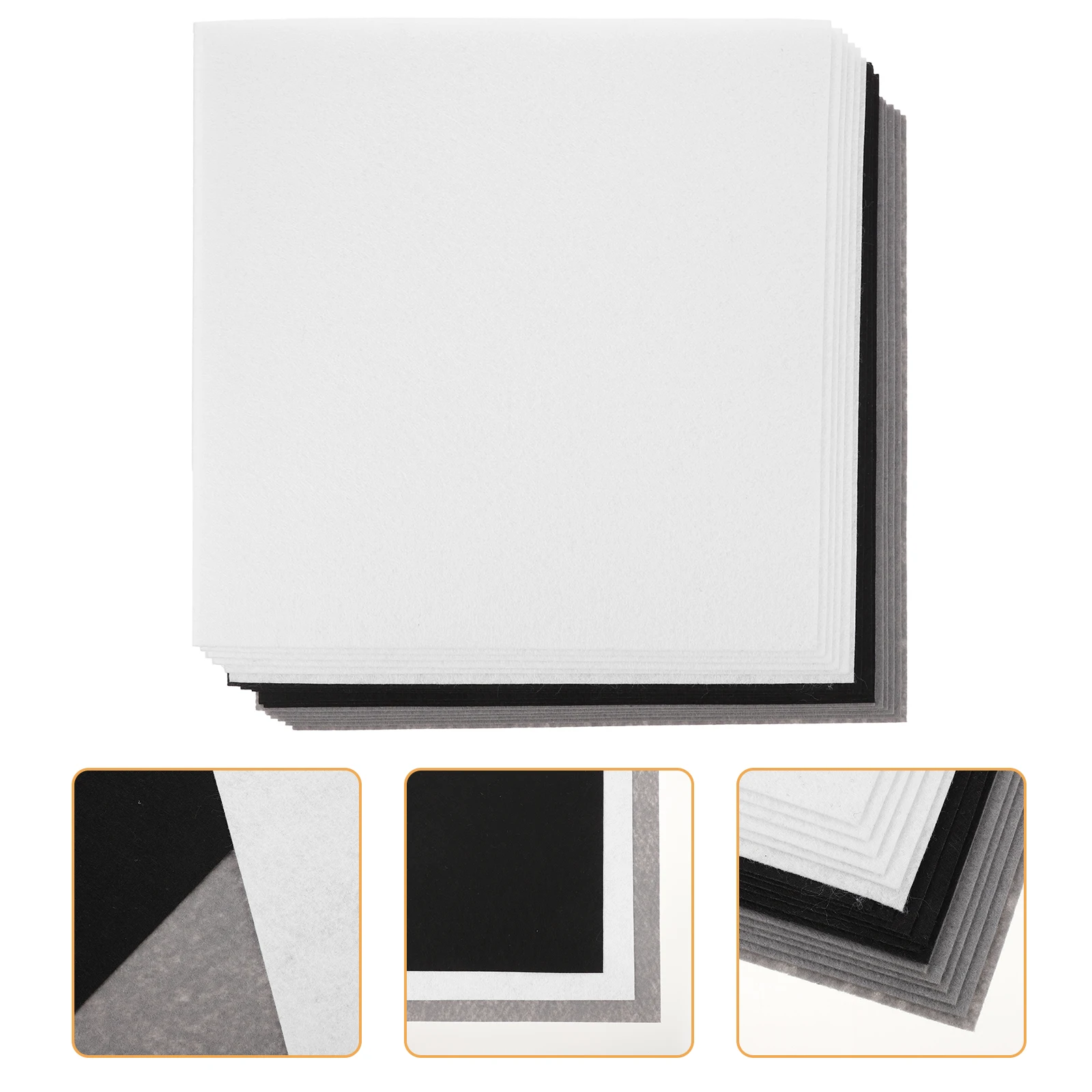 

18 Pcs DIY Decorative Cloth Colored Felt Pad Fabric Sheet Material for Crafts Handicrafts Black Squares Work Child