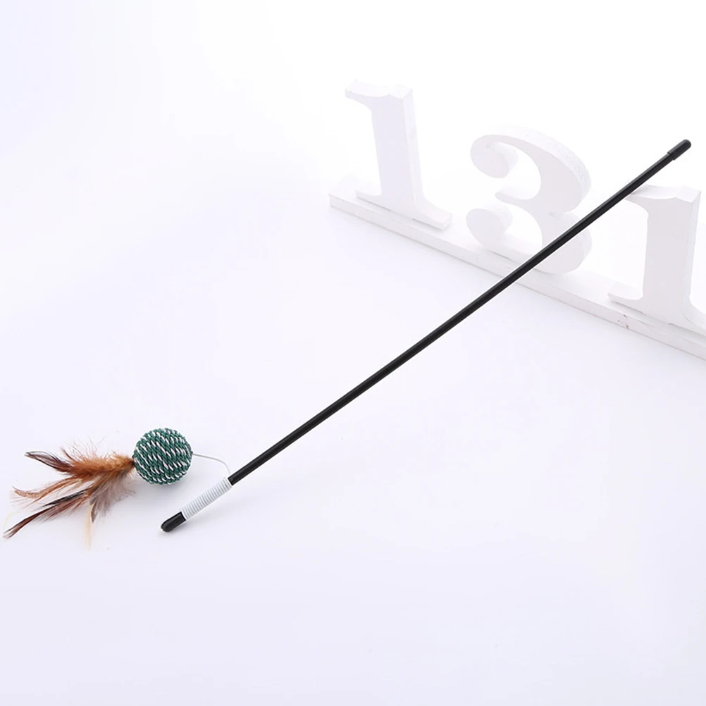 

3 Pcs Cat Toy Teaser Cats Wand Pet Supplies Pearlescent Interactive Toys