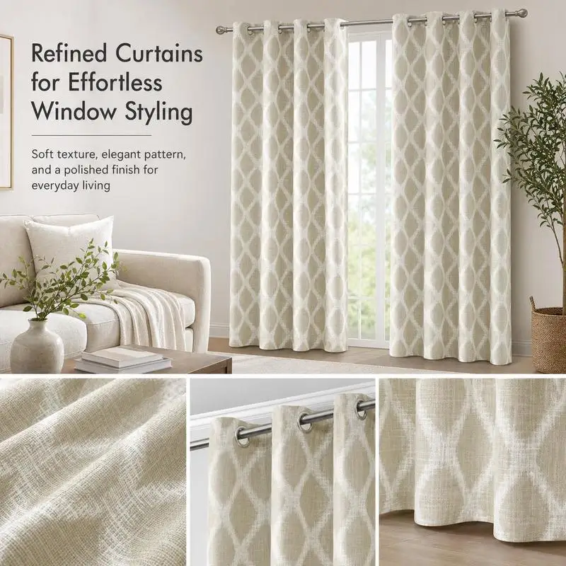 Printed Blackout Curtain Panel Single, 50x95 Inch Polyester Fabric, Silver Grommet Top Rod Pocket, Thermal Insulated Noise Reducing for Bedroom Living Room view 5