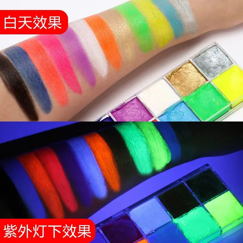 Gezicht Lichaam 12 Kleuren Olieverf Verf Pigment Niet Giftig Veilig Kids Flash Tattoo Painting Art Halloween Cosplay Party