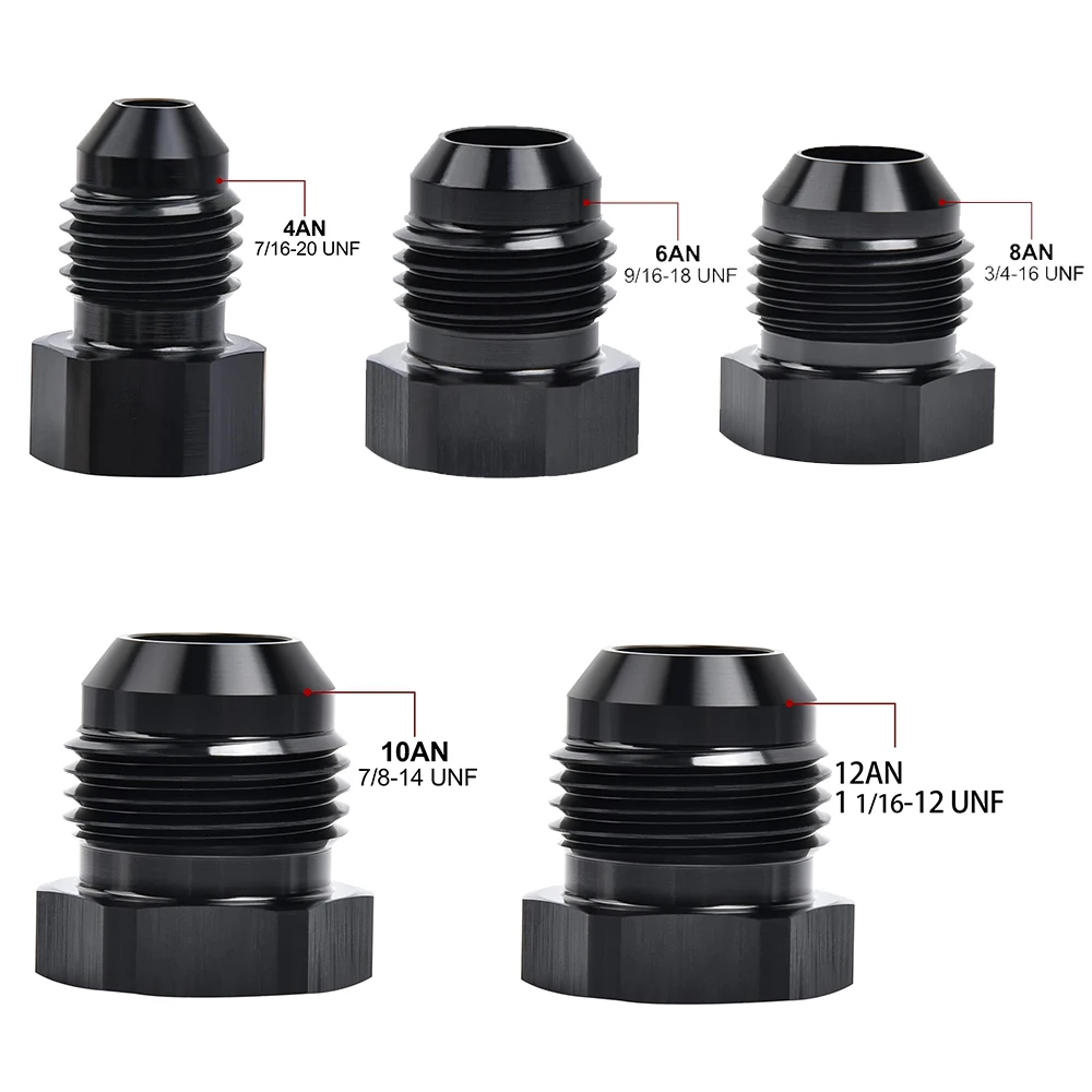 AN4 AN6 AN8 AN10 AN12 Aluminum Male Flare Blanking Plug Fitting Hex Cap Connector Lock Hose Fitting Tube Adapter Anodized