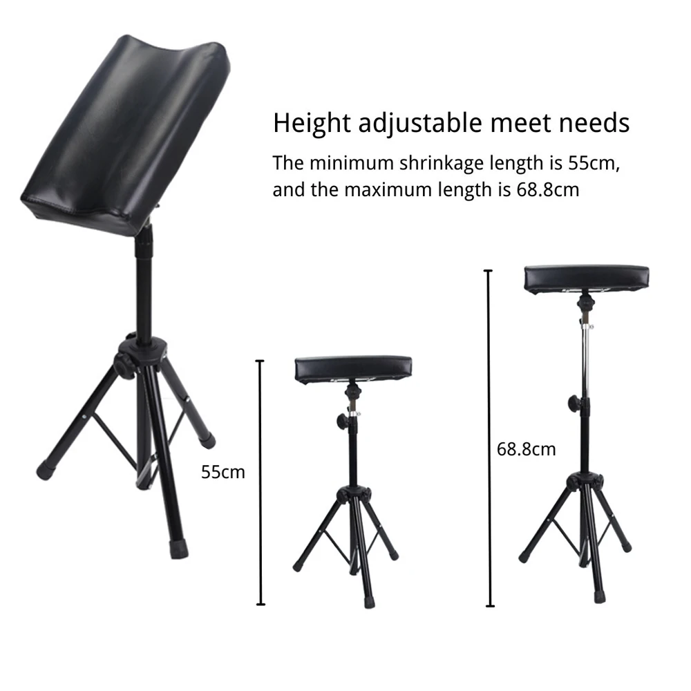 Tattoo Armrest Stand Square Tattoo Arm Leg Rest Stand Foldable Sponge Pad Tripod with Adjustable Height and Tilt Tattoo Equipmen