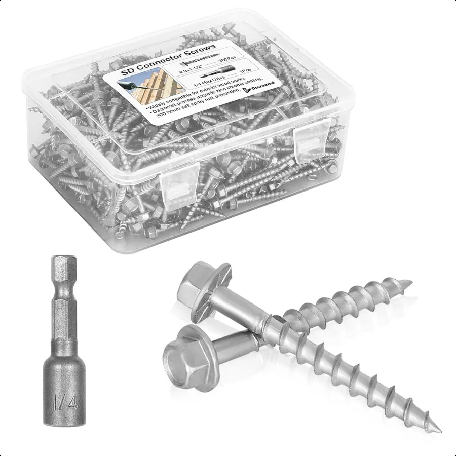 

Обновление винтов для соединителя SD 9 x 11 2 сверхмощных винтов для вешалок для соединения соединений, 500 часов, соляной распылитель, защита от ржавчины, класс 1 4, шестигранная головка с 0