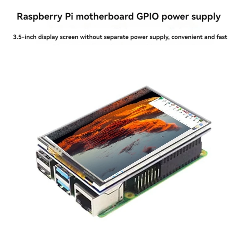 For Raspberry Pi 5 Touch Screen Kit 3.5 Inch Screen 60Fps Refresh Rate ABS Case Heat Sink With 32G TF Card For Pi 5