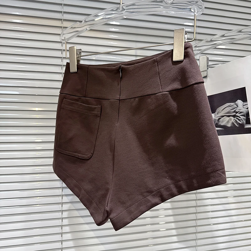 2025 automne hiver nouvelle couleur café coupe ajustée minceur taille haute simple hanche étreignant shorts pantalons de yoga pour les femmes