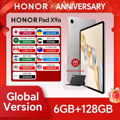 Global Version HONOR Pad X9a 6GB+128GB/8GB+256GB 11.5'' 2.5K 120Hz LCD Screen 8300 mAh Battery 35W SuperCharge WiFi Android 15