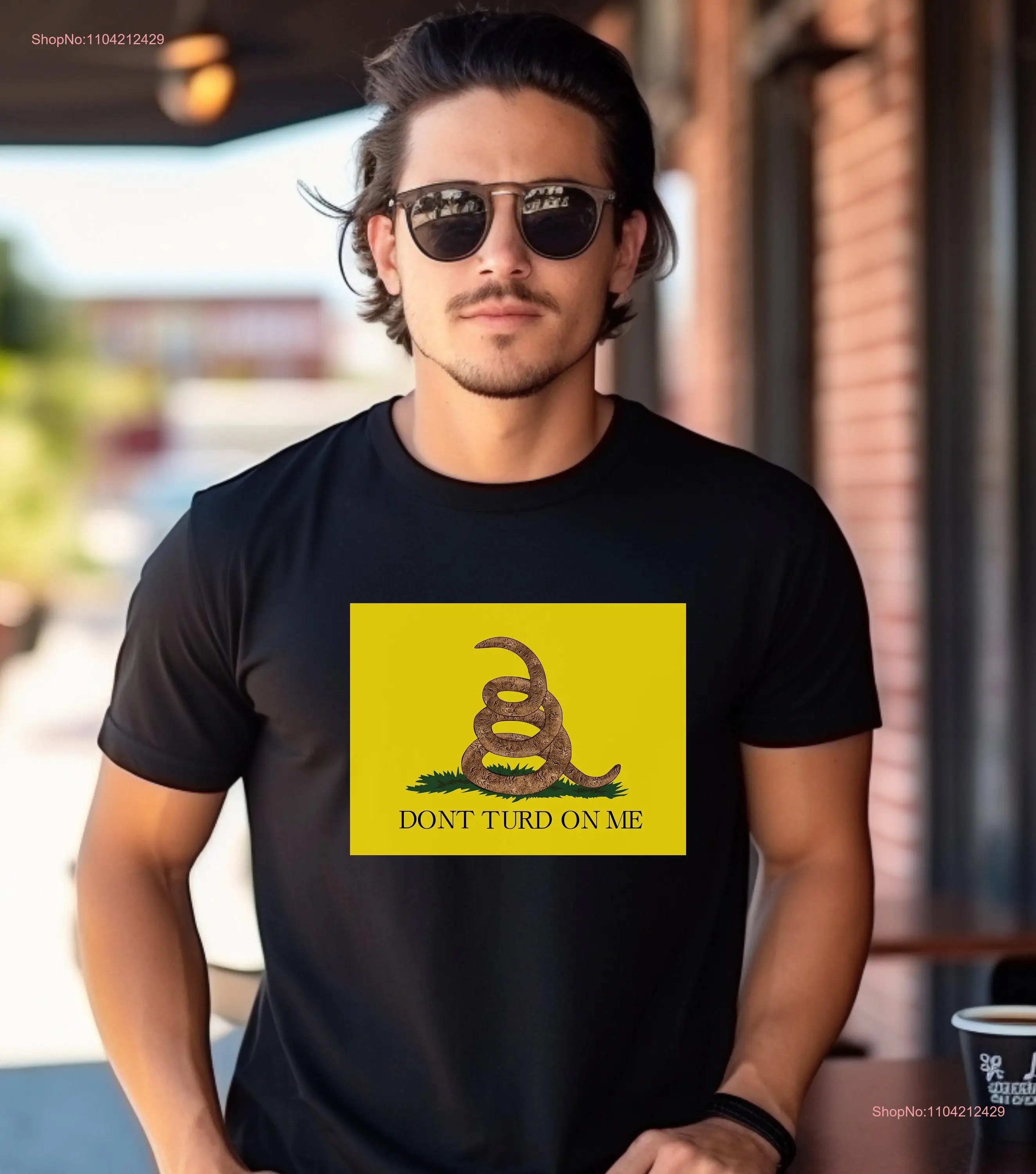 The Original Don't Turd On Me T Shirt American Patriotic Gadsden Flag Poop Election Dont long or short sleeves