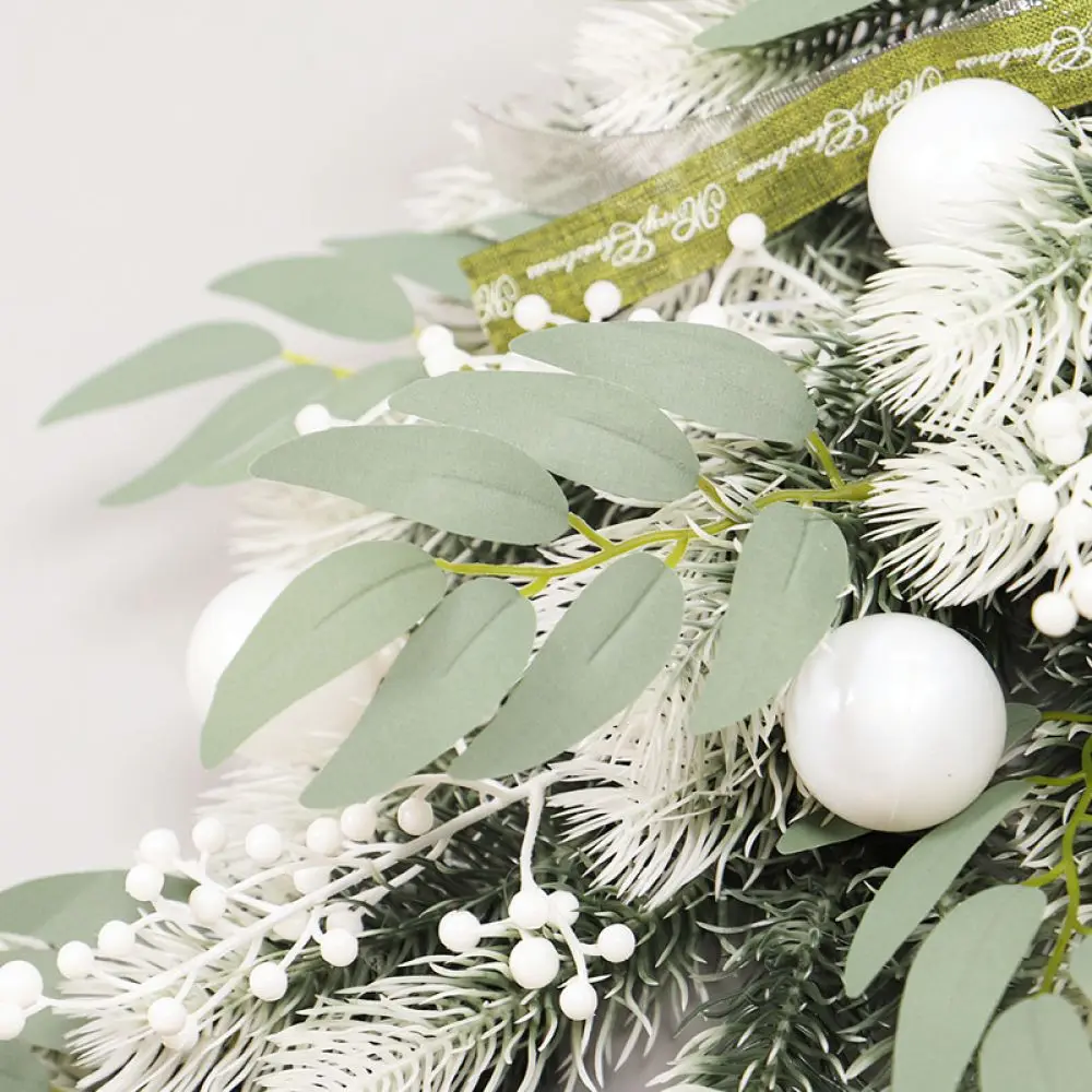 Christmas Hanging Inverted Tree White PE Floral Decor Ornament Holiday Front Door Wall Party Home Style Pendant
