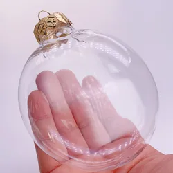 6 Pieces x DIY Paintable Shatterproof Transparent Home Christmas Decoration Disc Ornament, Plastic Oval Ball