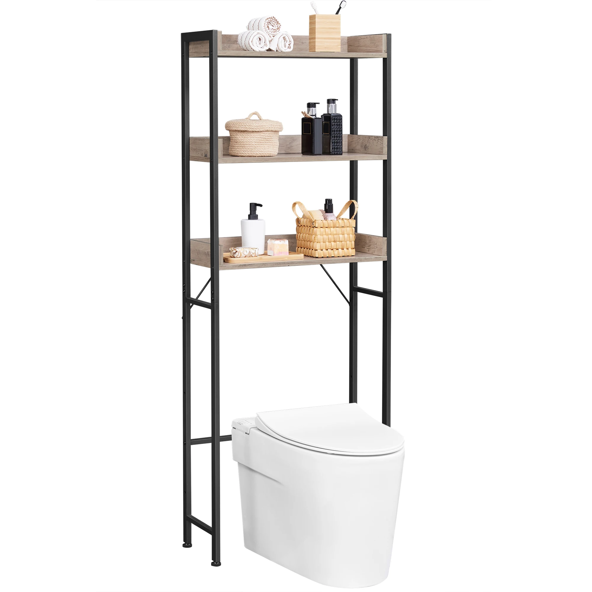 

Toilet storage with adjustable shelves On the bathroom rack