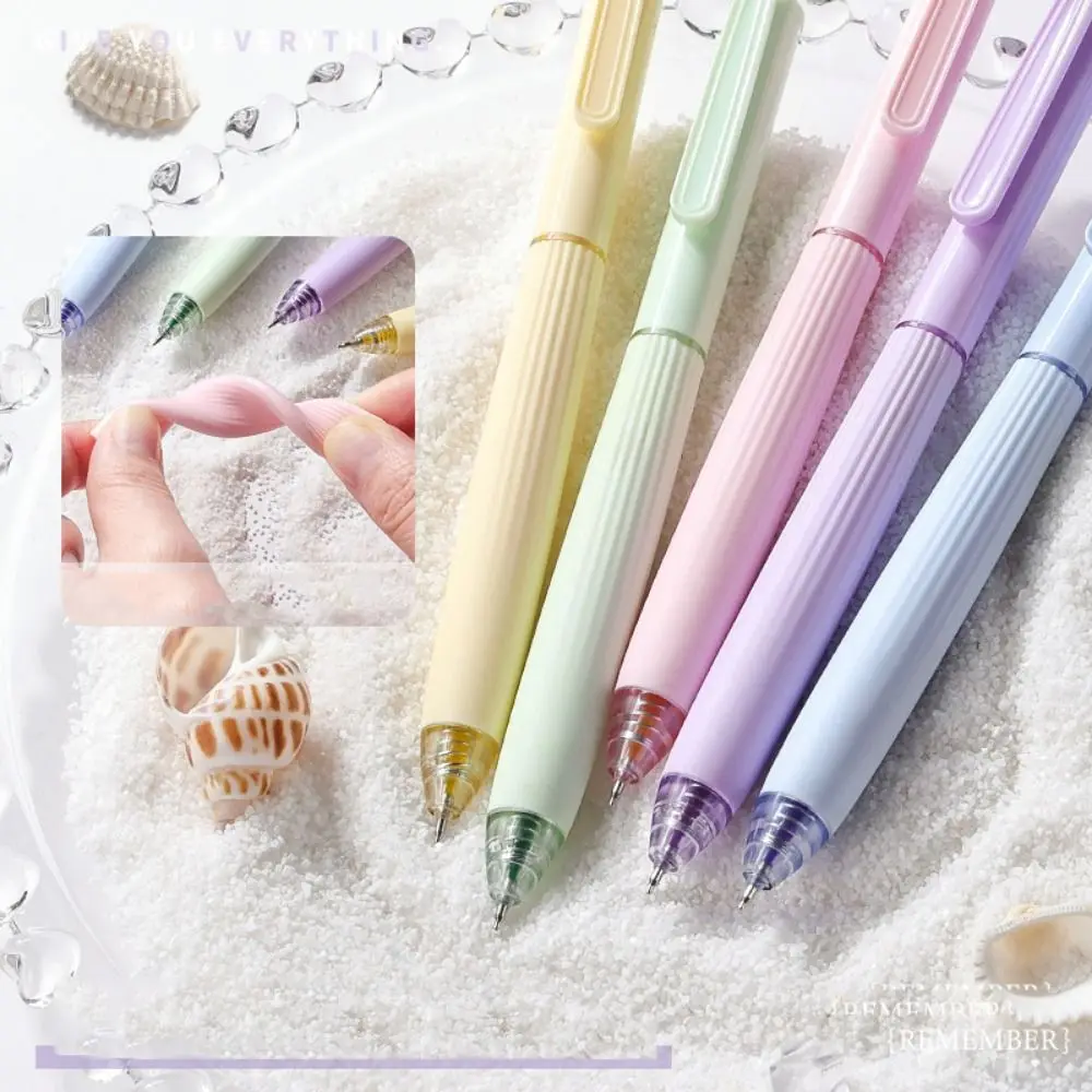 5 pcs Press Press Color Ballpoint Pen ABS Retractable Student Writing Pen 0.5mm Cartoon Gel Pen Drawing Stationery