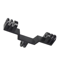 Aluminum Dual Bridge Mount for GoPro Insta360 OSMO Action 5pro Pocket 3 Holder Mobile Phone Live Broadcast Mic Led Light Bracket