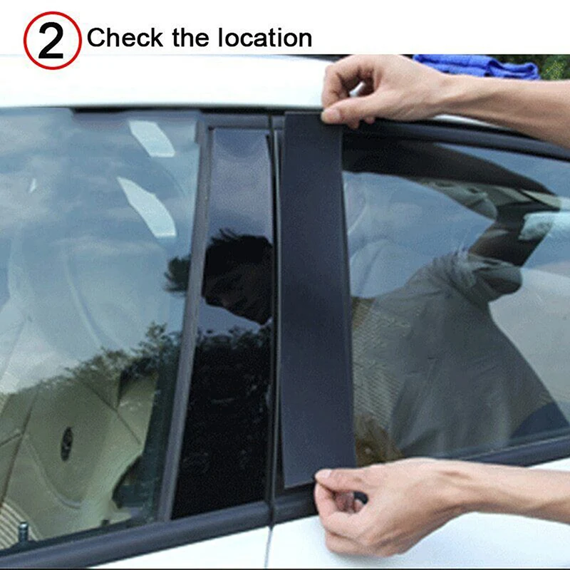 Glossy Black Car Window Door Pillar Posts Stickers Covers Trim Decal for Nissan Altima 2008 2009 2010 2011 2012 view 5