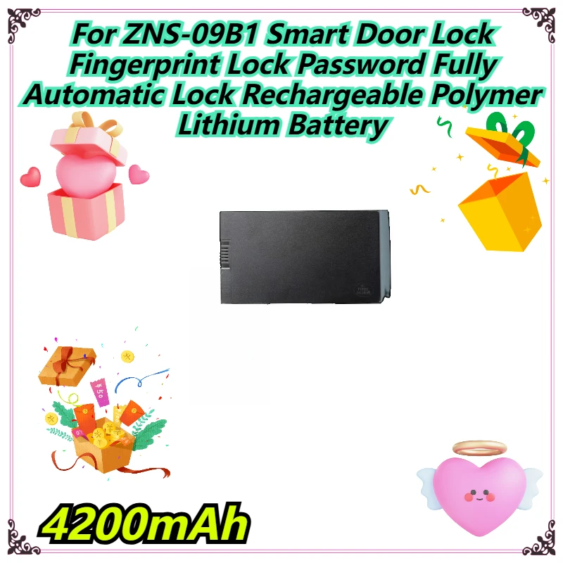 

4200mAh For ZNS-09B1 Smart Door Lock Fingerprint Lock Password Fully Automatic Lock Rechargeable Polymer Lithium Battery