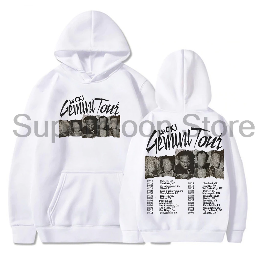 Lucki Gemini Tour 2024 Hoodie Long Sleeve Streetwear Women Men Hooded Sweatshirts Hip Hop Clothes