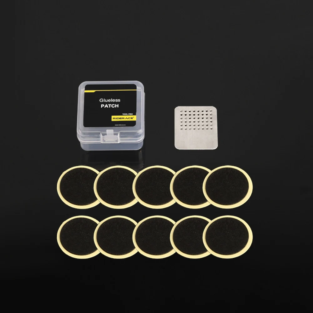 

10Pcs Bicycle Inner Tire Repair Kit Tools Portable Bike Tire Tyre Inner Tube Puncture Repair Tool Glueless Chip Patches