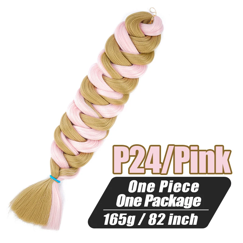 82 Zoll langes Kanekalon Jumbo Flechthaar, synthetische Zöpfe, Häkelhaarverlängerungen, 165 g, vorgedehnter Zopf für schwarze Frauen