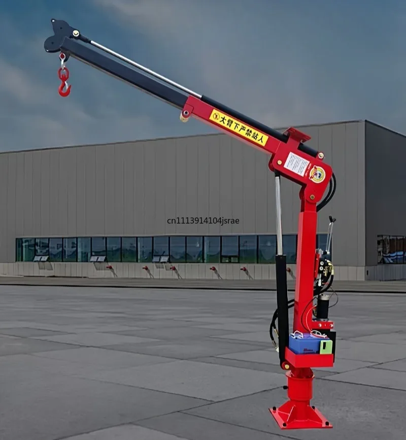 For 12V 24V Vehicle‑Mounted Rotary Jib Crane Full Electric Hydraulic Mini Lifting Hoist For Truck Loading Unloading Work