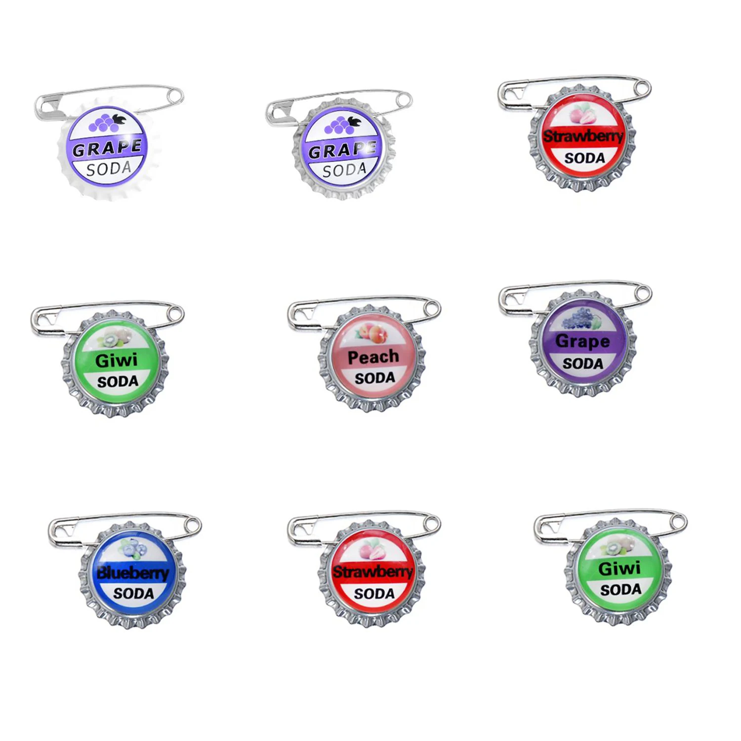 Модная-крышка-от-бутылки-сока-soda-булавки-броши-на-заказ-фрукты-виноград-персик-киви-клубника-черника-крышка-от-бутылки-ювелирные-изделия-безопасные-булавки